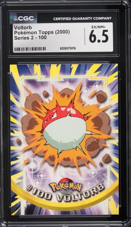 2000 Topps Pokemon Series 2 Voltorb #100 CGC 6.5 EXMT+