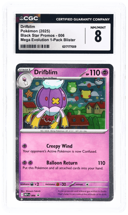 2025 Pokemon Mega Evolution Black Star Promo Single Pack Blister Drifblim #006 CGC 8
