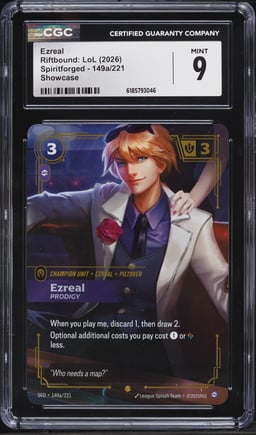 2026 Riftbound League Of Legends LoL Spiritforged Showcase Ezreal #149a CGC 9 MINT