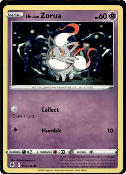 2022 Hisuian Zorua #75 Lost Origin