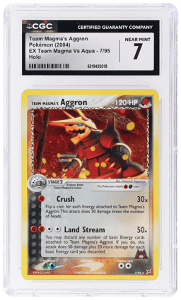 2004 Pokemon Ex Team Magma Vs Team Aqua Holo Team Magma's Aggron #7 CGC 7