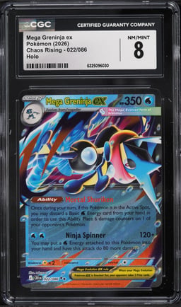 2026 Pokemon Mega Evolution Chaos Rising Holo Mega Greninja EX #22 CGC 8 NM-MT