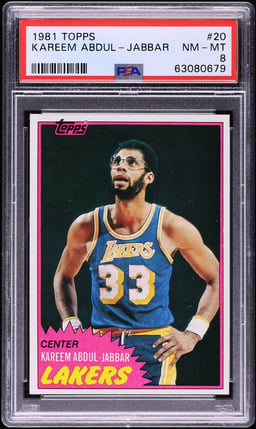 1981 Topps Basketball Kareem Abdul-Jabbar #20 PSA 8 NM-MT
