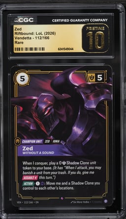 2026 Riftbound League Of Legends LoL Vendetta Zed #112 CGC 10 PRISTINE