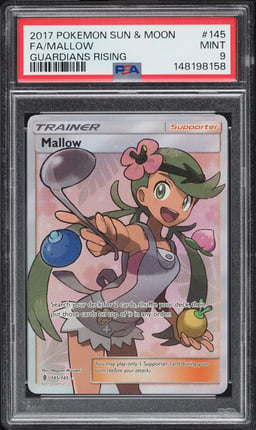 2017 Pokemon Sun & Moon Guardians Rising Full Art Mallow #145 PSA 9 MINT