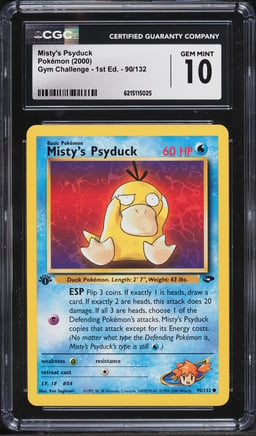 2000 Pokemon Gym Challenge 1st Edition Misty's Psyduck #90 CGC 10 GEM MINT