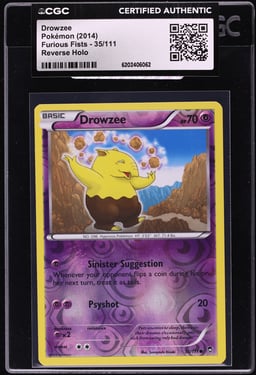 2014 Pokemon Furious Fists Reverse Holo Drowzee #35 CGC AUTH