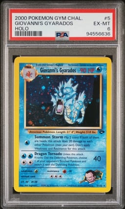 2000 POKEMON GYM CHALLENGE HOLO #5 GIOVANNI'S GYARADOS PSA 6