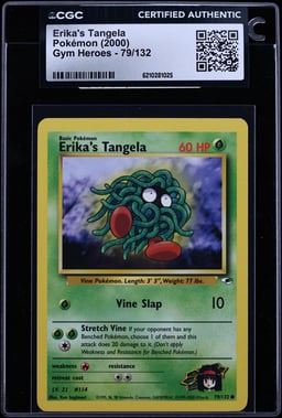 2000 Pokemon Gym Heroes Erika's Tangela #79 CGC AUTH