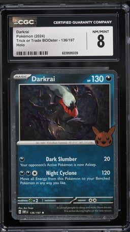 2024 Pokemon SV Trick Or Trade BOOster Holo Darkrai #136 CGC 8 NM-MT