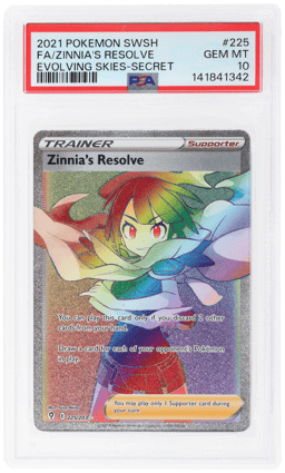 2021 Pokemon Sword and Shield Evolving Skies Secret Rare Zinnia's Resolve #225 PSA 10