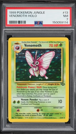 1999 Pokemon Jungle Holo Venomoth #13 PSA 7 NRMT