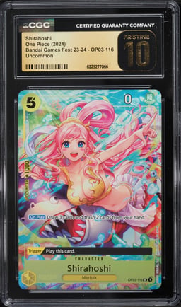 2024 One Piece Bandai Games Fest '23 Alt Art Shirahoshi #OP03-116 CGC 10 PRISTINE