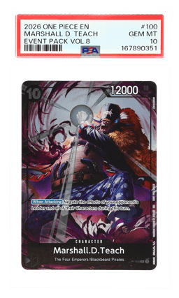 2026 One Piece Card Game Promo Event Pack Volume 8 Marshall D. Teach #P100 PSA 10