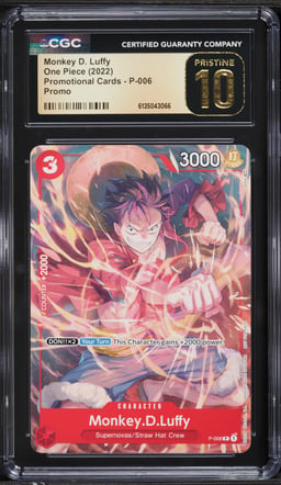 2022 One Piece Promo Cards Monkey D. Luffy #P-006 CGC 10 PRISTINE
