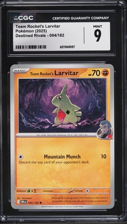 2025 Pokemon Scarlet & Violet Destined Rivals Team Rocket's Larvitar #94 CGC 9 MINT