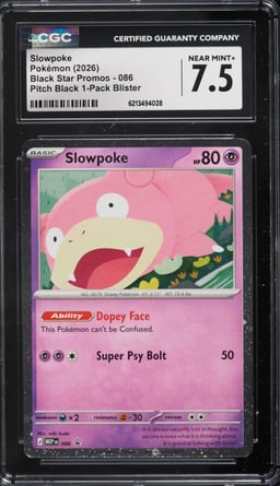 2026 Pokemon Mega Evolution Black Star Promo Pitch Black 1-Pack Blister Slowpoke #086 CGC 7.5