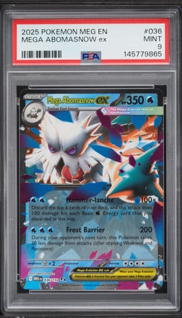 2025 Pokemon Mega Evolution Holo Mega Abomasnow ex #36 PSA 9 MINT