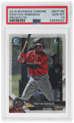 2018 Bowman Chrome Prospect Kristian Robinson #BCP186 PSA 10