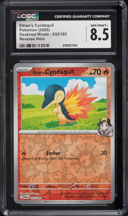 2025 Pokemon Destined Rivals Reverse Holo Ethan's Cyndaquil #032 CGC 8.5 NM-MT+