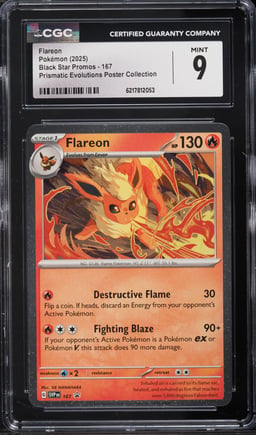 2025 Pokemon SV Promo Prismatic Evolutions Poster Collection Flareon #167 CGC 9 MINT
