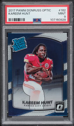 2017 Donruss Optic Kareem Hunt ROOKIE #182 PSA 9 MINT