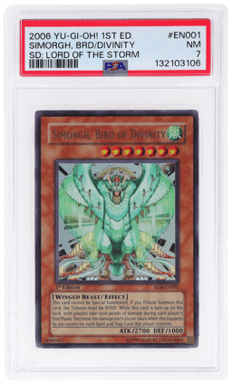2006 Yu-Gi-Oh! Structure Deck: Lord of the Storm 1st Edition Simorgh, Bird of Divinity #EN001 PSA 7