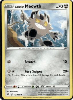 2020 Galarian Meowth #112 Vivid Voltage