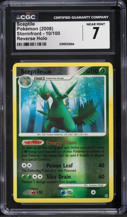 2008 Pokemon Diamond & Pearl Stormfront Reverse Holo Sceptile #10 CGC 7 NRMT