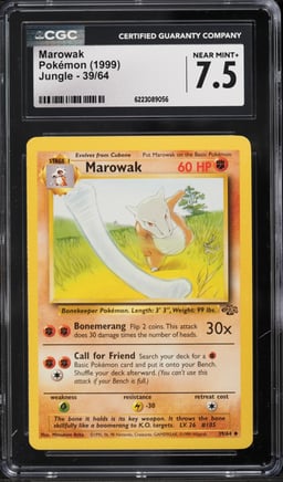 1999 Pokemon Jungle Marowak #39 CGC 7.5 NRMT+