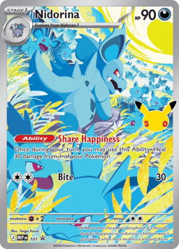 2025 Nidorina #101 Mega Evolution Black Star Promos