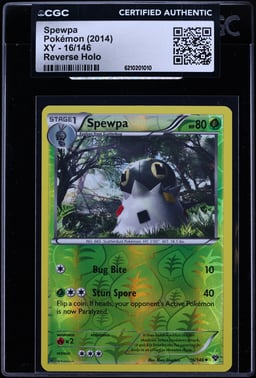 2014 Pokemon XY Reverse Holo Spewpa #16 CGC AUTH