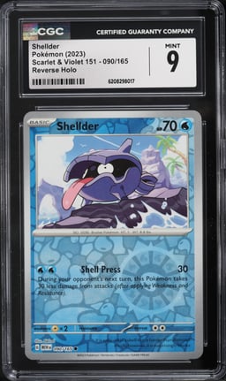 2023 Pokemon Scarlet & Violet 151 Reverse Holo Shellder #90 CGC 9 MINT