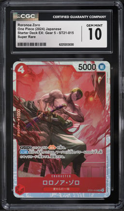 2024 One Piece Japanese Starter Deck EX Gear 5 SR Roronoa Zoro #ST21-015 CGC 10 GEM MINT