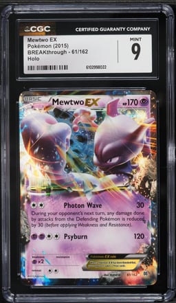 2015 Pokemon XY BREAKthrough Holo Mewtwo EX #61 CGC 9 MINT