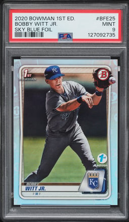 2020 Bowman 1st Edition Sky Blue Foil Bobby Witt Jr. PROSPECT #BFE-25 PSA 9 MINT