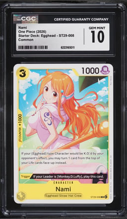 2026 One Piece Starter Deck: Egghead Nami #ST29-008 CGC 10 GEM MINT