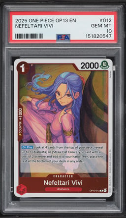2025 One Piece Carrying On His Will Nefeltari Vivi #012 PSA 10 GEM MINT