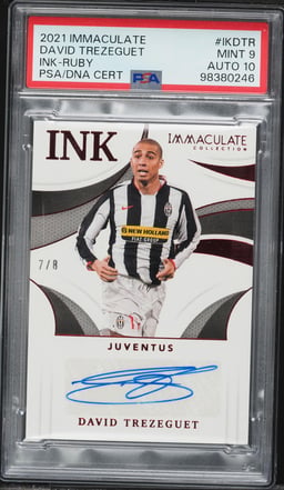 2021 Immaculate Collection Ink Ruby David Trezeguet AUTO DNA 10 /8 #IK-DTR PSA 9 MINT