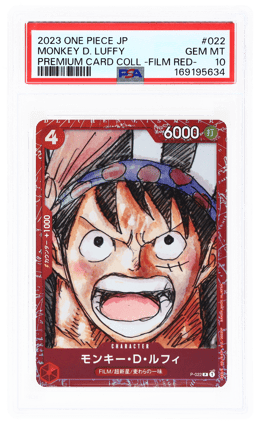 2023 One Piece Premium Card Collection Film Red Japanese Monkey D. Luffy #P022 PSA 10