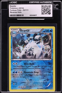 2014 Pokemon Furious Fists Reverse Holo Beartic #22 CGC AUTH