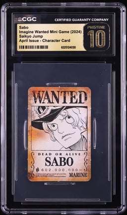 2024 One Piece Imagine Wanted Mini Game Saikyo Jump April Issue Sabo CGC 10 PRISTINE