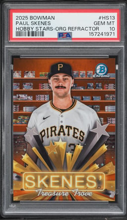 2025 Bowman Chrome Hobby Stars Orange Refractor Paul Skenes /25 #HS-13 PSA 10 GEM MINT