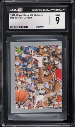 1998 Upper Deck Mj Stickers Michael Jordan #95 CGC 9 MINT