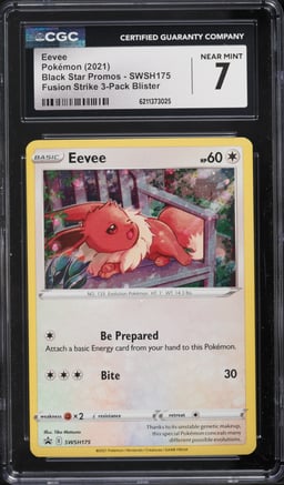 2021 Pokemon Sword & Shield Promo Fusion Strike 3-Pack Blister Eevee #SWSH175 CGC 7 NRMT