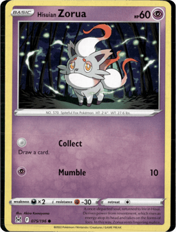 2022 Hisuian Zorua #75 Lost Origin