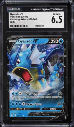 2021 Pokemon Sword & Shield Evolving Skies Full Art Gyarados V #28 CGC 6.5 EXMT+