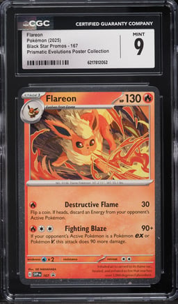 2025 Pokemon SV Promo Prismatic Evolutions Poster Collection Flareon #167 CGC 9 MINT