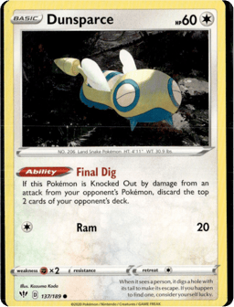 2020 Dunsparce #137 Darkness Ablaze