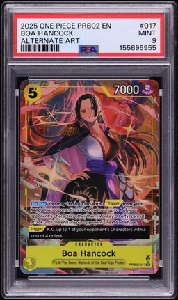 2025 One Piece Premium Booster The Best Vol.2 SR Alt Art Boa Hancock #017 PSA 9 MINT